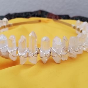 Quartz crystal headband crown tiara